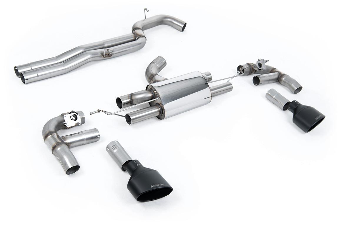 Audi RS3 8V - 80MM Race Non-Resonated (Loudest) Cat-Back Exhaust System with Cerakote Black Trims Audi RS3 8V - 80MM Race Non-Resonated (Loudest) Cat-Back Exhaust System with Cerakote Black Trims