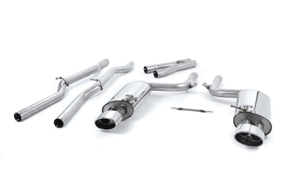 Audi RS4 B7 - Non-Valved Non-Resonated Cat-Back Exhaust System with Polished Oval Trims Audi RS4 B7 - Non-Valved Non-Resonated Cat-Back Exhaust System with Polished Oval Trims