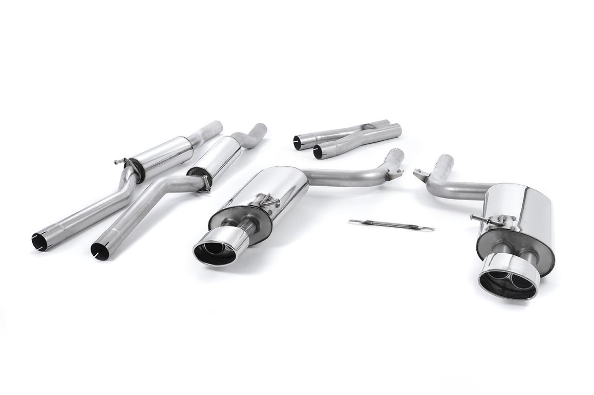 Audi RS4 B7 - Non-Valved & Resonated Cat-Back Exhaust System with Polished Oval Trims