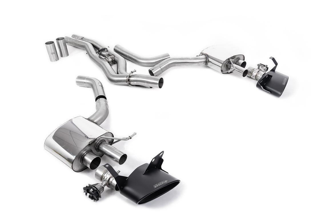 Audi RS6/RS7 C8 - Front Silencer Back System (Twin 80mm) with Cerakote Black Oval Trims