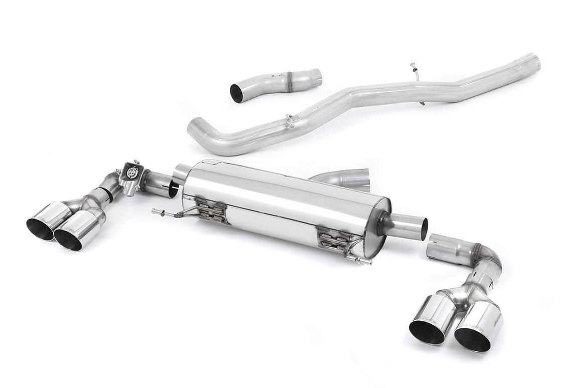 Audi S1 - Non-Resonated (Louder) Cat-Back Exhaust System with Quad Polished Round Trims