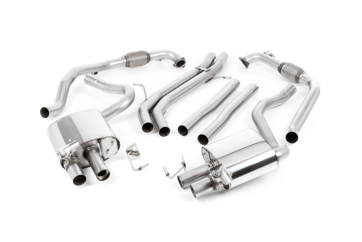 Audi S4/S5 B9 Non Sport Diff models - Non-Resonated (Louder) Cat-Back Exhaust System with Quad GT-90 Titanium Trims