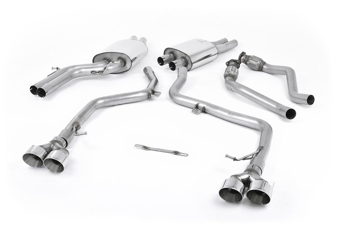 Audi S5 B8.5 Coupe/Cabriolet - Non-Resonated (Louder) Cat-Back Exhaust System with Polished Quad Outlet Trims Audi S5 B8.5 Coupe/Cabriolet - Non-Resonated (Louder) Cat-Back Exhaust System with Polished Quad Outlet Trims
