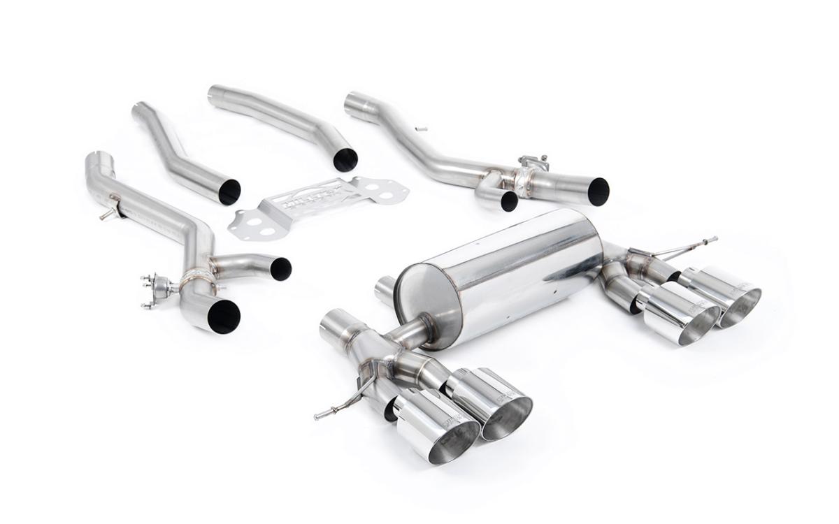 BMW G8X M3/M4 - OPF/GPF Back with Centre Resonator Bypass System with GT-115 Polished Trims BMW G8X M3/M4 - OPF/GPF Back with Centre Resonator Bypass System with GT-115 Polished Trims