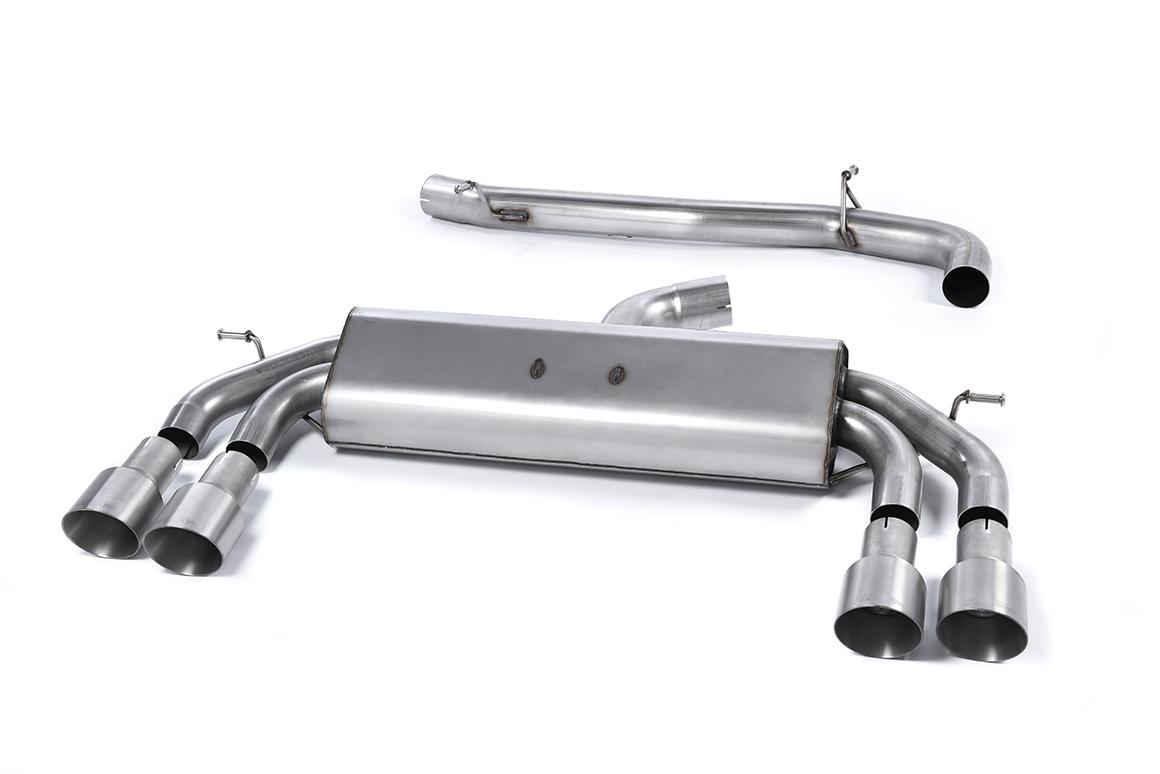 Audi S3 8V/8V.2 Sportback Non GPF - Non-Valved & Non-Resonated (Louder) Cat-Back Race Exhaust System with Quad Round Titanium Trims