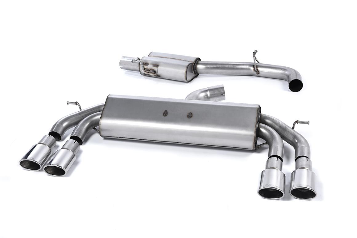 Audi S3 8V/8V.2 Sportback Non GPF - Non-Valved & Resonated (Quieter) Cat-Back Race Exhaust System with Quad Oval Polished Trims Audi S3 8V/8V.2 Sportback Non GPF - Non-Valved & Resonated (Quieter) Cat-Back Race Exhaust System with Quad Oval Polished Trims