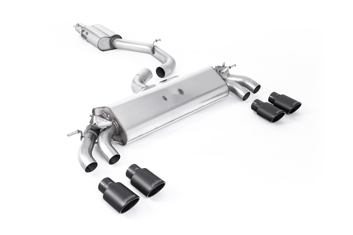 Audi S3 8V.2 - Resonated (Quieter) GPF/OPF-Back Exhaust System with Quad Oval Cerakote Black Trims Audi S3 8V.2 - Resonated (Quieter) GPF/OPF-Back Exhaust System with Quad Oval Cerakote Black Trims