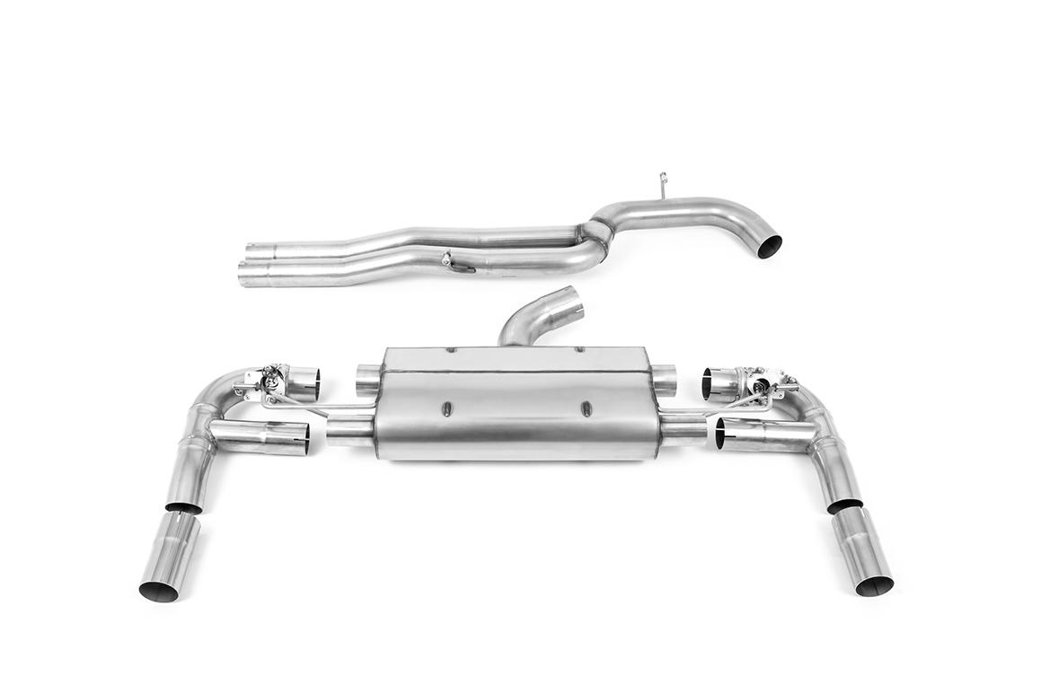 Audi RS3 8V - 80MM Non-Resonated (Louder) Cat-Back Exhaust System with Cerakote Black Trims Audi RS3 8V - 80MM Non-Resonated (Louder) Cat-Back Exhaust System with Cerakote Black Trims