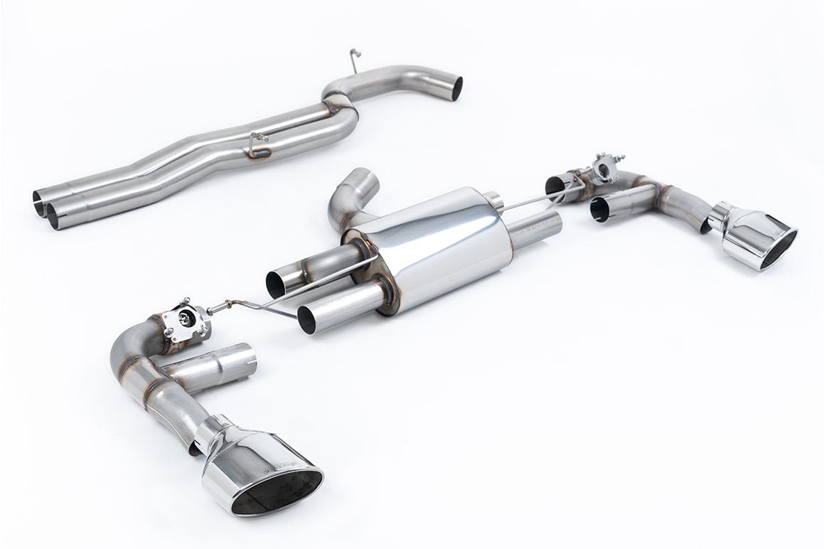 Audi RS3 8V Facelift - 80MM Non-Resonated Race (Loudest) Cat-Back Exhaust System with Polished Trims