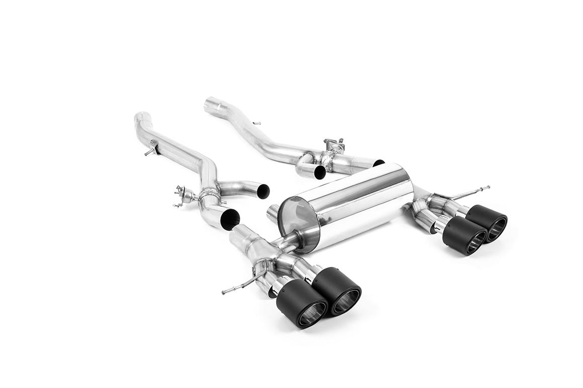 BMW G8X M3/M4 - Axle Back System with JET-115 Carbon Trims BMW G8X M3/M4 - Axle Back System with JET-115 Carbon Trims