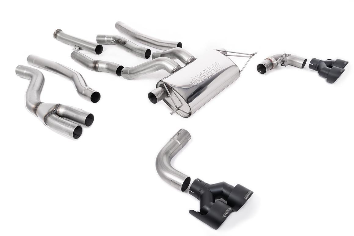 Cat-back Exhaust System with Quad GT-100 Cerakote Black Trims Cat-back Exhaust System with Quad GT-100 Cerakote Black Trims