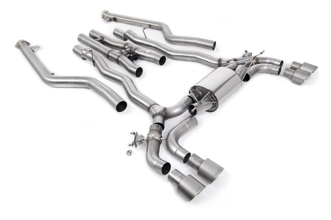 BMW M5 F90 LCI (GPF Equipped) - Cat Back Exhaust System with Brushed Titanium GT-100 Trims BMW M5 F90 LCI (GPF Equipped) - Cat Back Exhaust System with Brushed Titanium GT-100 Trims