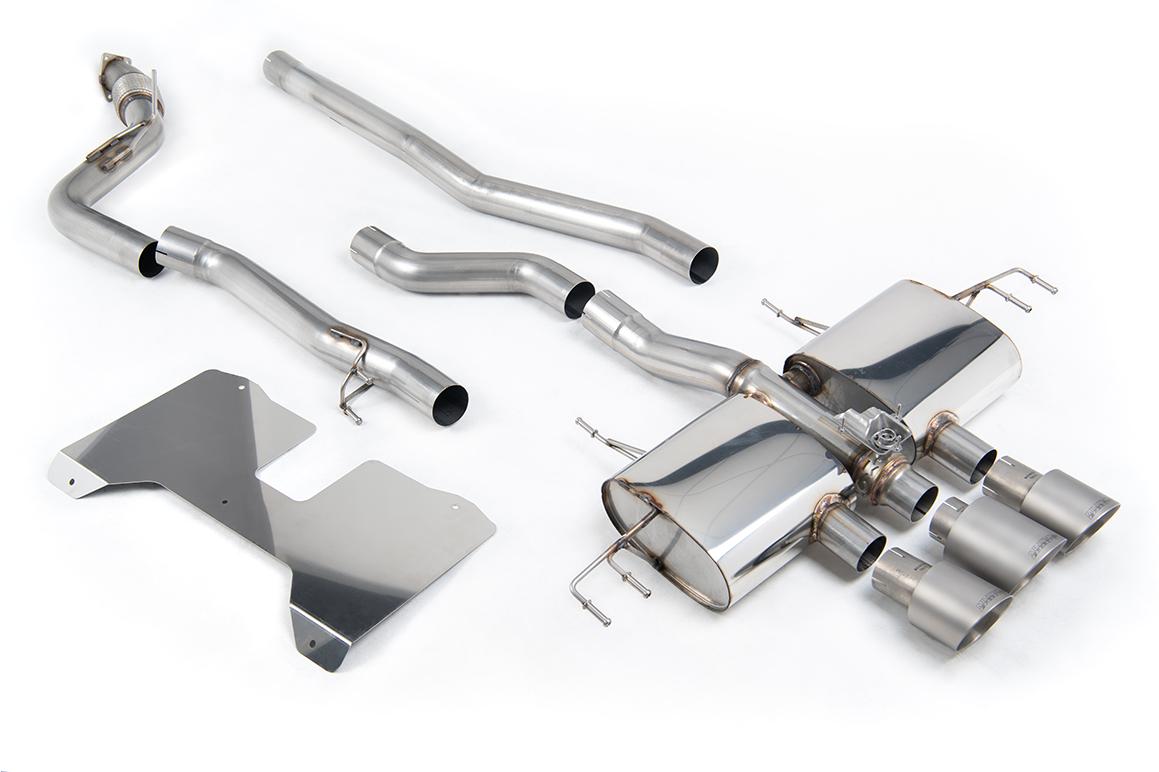 Honda Civic FL5 Type R - Non Resonated (Loudest) Valved Catback with OE Style 2 x 4" and 1 x 4.5" Brushed Titanium Trims