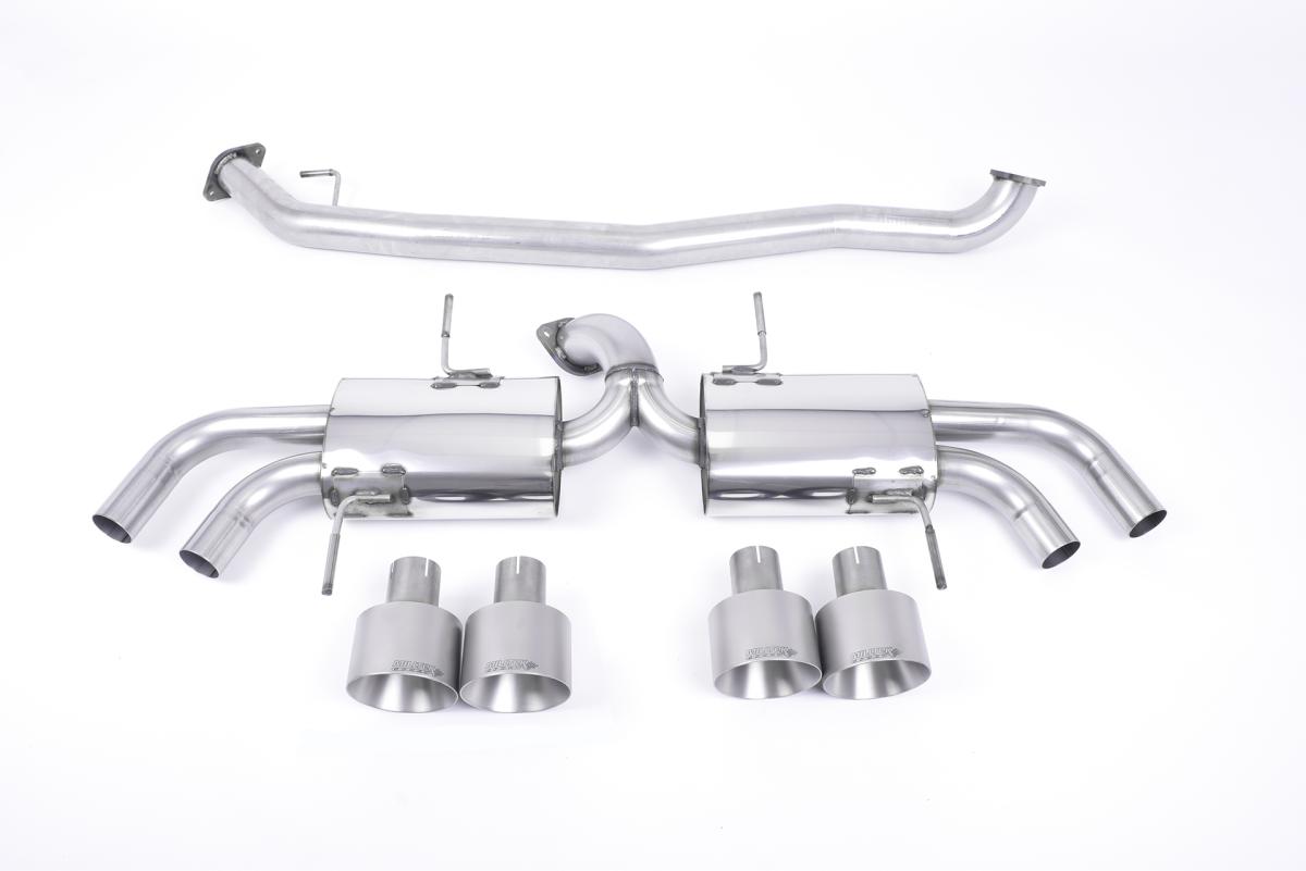 Nissan GT-R R35 - Secondary Cat-Back Exhaust System with Quad Brushed Titanium Trims Nissan GT-R R35 - Secondary Cat-Back Exhaust System with Quad Brushed Titanium Trims