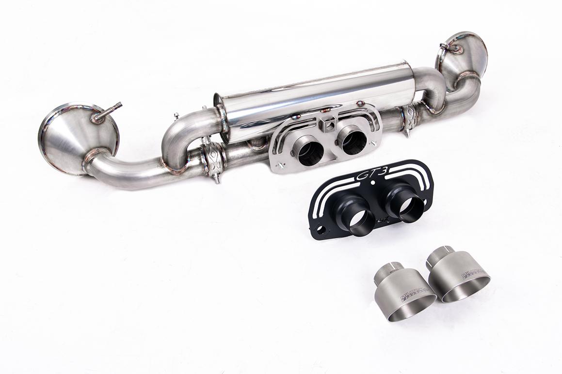 Porsche 992.1 & 992.2 GT3 - Rear Silencer(s) with GT-100 Brushed Titanium Trims
