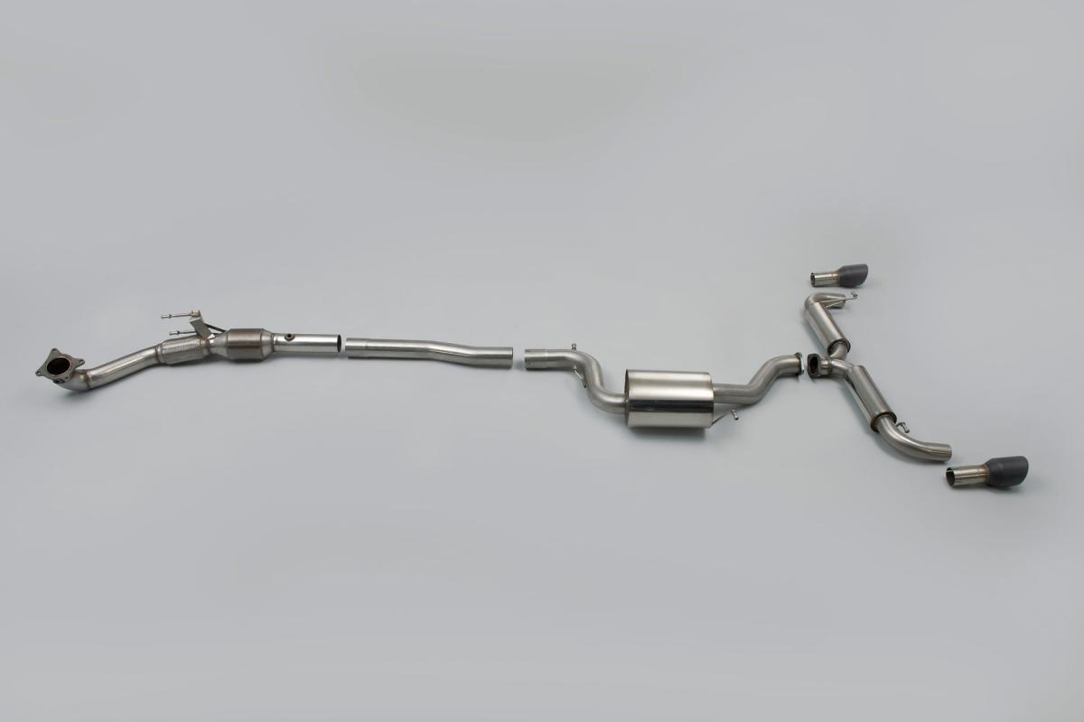 VW Golf GTi Mk6 - Non-Resonated (Louder) Turbo-Back Exhaust System with Hi-Flow Sports Catalyst & Matt-Black Trims