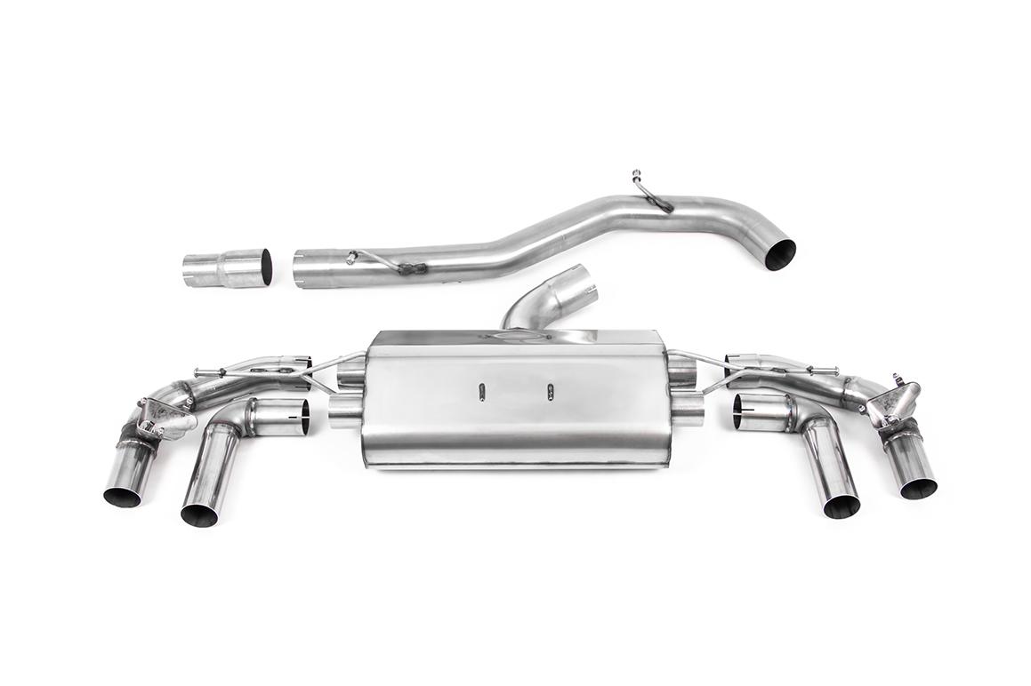 VW Golf R MK8/MK8.5 - 80MM Non-Resonated (Louder) OPF Back Exhaust System with Cerakote Black GT-115 Trims VW Golf R MK8/MK8.5 - 80MM Non-Resonated (Louder) OPF Back Exhaust System with Cerakote Black GT-115 Trims