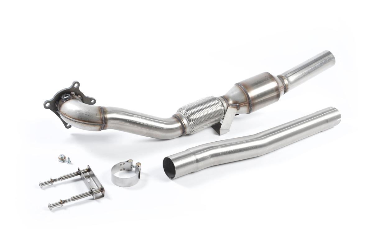 Stainless Steel Cast Downpipe with Race Cat (For Milltek 3" Cat-Back) (Cupra R/Golf GTI) Stainless Steel Cast Downpipe with Race Cat (For Milltek 3" Cat-Back) (Cupra R/Golf GTI)