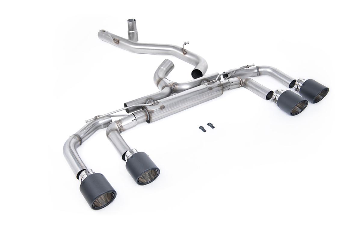 VW Golf R MK8/MK8.5 - 80mm Systems Non Valved with Carbon Tips (Race System - Loudest)