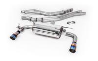 Non-Resonated (Louder) Race Cat-Back Exhaust System with Burnt Titanium GT-90 Trims