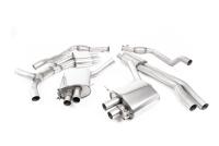 Audi RS5 B9.5 Non GPF Models - Resonated (Quieter) Cat Back Exhaust System with Cerakote Black Oval Trims