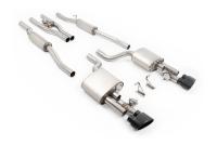 Audi RS4 B7 - V2 Valved Cat-Back with Active H Pipe and Cerakote Black Ovals